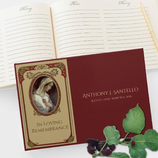 Katholieke Maagd Mary Funeral Memorial Gastenboek