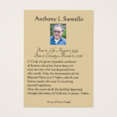 Katholieke Maagd Mary Funeral Prayer Heilige Kaart (Achterkant)