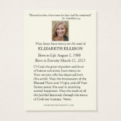 Katholieke Maagd Mary Funeral Prayer Kaart (Achterkant)