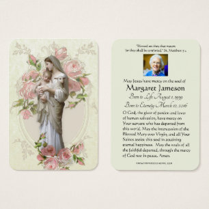 Katholieke Maagd Mary Funeral Prayer Memorial Card Visitekaartje