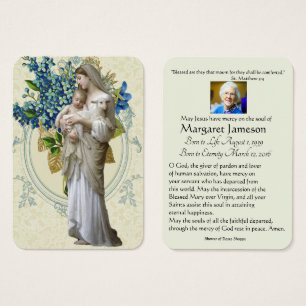 Katholieke Maagd Mary Funeral Prayer Memorial Card Visitekaartje