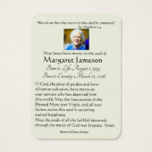 Katholieke Maagd Mary Funeral Prayer Memorial Card Visitekaartje (Achterkant)