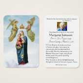 Katholieke Maagd Mary Funeral Prayer Memorial Card Visitekaartje (Voorkant /achterkant)