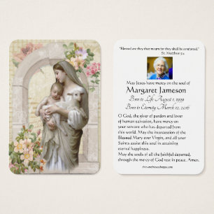 Katholieke Maagd Mary Funeral Prayer Memorial Card Visitekaartje