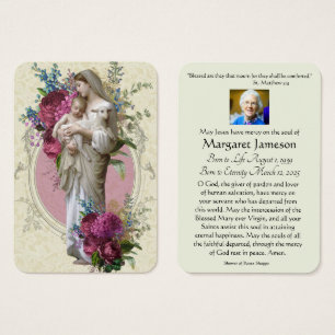 Katholieke Maagd Mary Funeral Prayer Memorial Card Visitekaartje