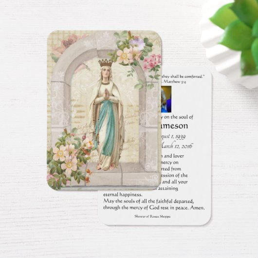 Katholieke Maagd Mary Funeral Prayer Memorial Card Visitekaartje (Bureau)