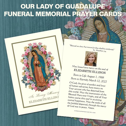 Katholieke Maagd Mary Guadalupe Funeral Prayer Kaa Visitekaartje