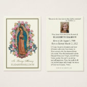 Katholieke Maagd Mary Guadalupe Funeral Prayer Kaa Visitekaartje (Voorkant /achterkant)