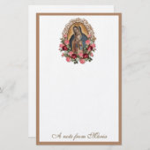 Katholieke Maagd Mary Guadalupe Rozen Briefpapier (Voorkant / Achterkant)