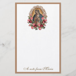 Katholieke Maagd Mary Guadalupe Rozen Briefpapier