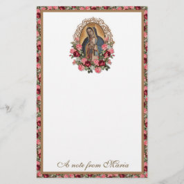 Katholieke Maagd Mary Guadalupe Rozen Stationery Briefpapier
