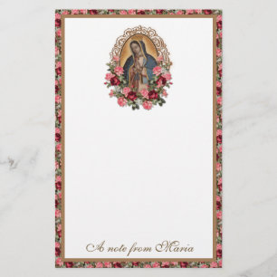 Katholieke Maagd Mary Guadalupe Rozen Stationery Briefpapier