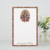 Katholieke Maagd Mary Guadalupe Rozen Stationery Briefpapier (Staand voorkant)
