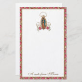 Katholieke Maagd Mary Guadalupe Rozen Stationery Briefpapier (Voorkant / Achterkant)