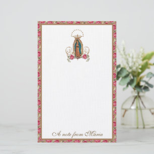 Katholieke Maagd Mary Guadalupe Rozen Stationery Briefpapier