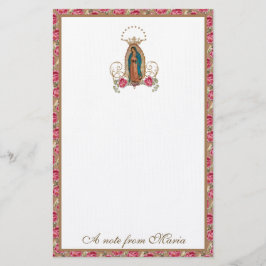 Katholieke Maagd Mary Guadalupe Rozen Stationery Briefpapier