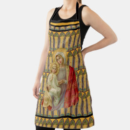 Katholieke Maagd Mary Jesus Glas in lood Schort