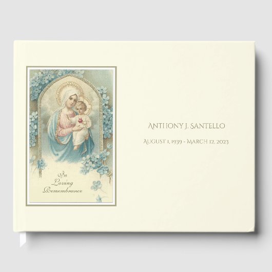 Katholieke Maagd Mary Jesus Memorial Funeral Gastenboek (Voorkant)