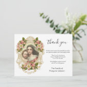 Katholieke Maagd Mary Jesus Rosary condoleent Bedankkaart (Staand voorkant)