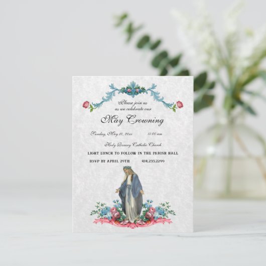 Katholieke Maagd Mary kan een religieus evenement  Kaart (Staand voorkant)