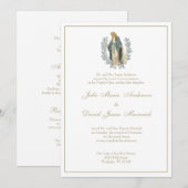 Katholieke Maagd Mary Laurel Wedding Kaart (Voorkant / Achterkant)