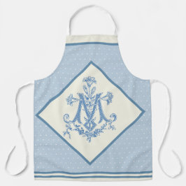 Katholieke Maagd Mary Marian Cross Blue Lilies Apr Schort