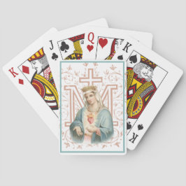 Katholieke Maagd Mary Marian Cross Religieuze Pokerkaarten