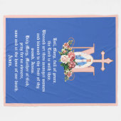 Katholieke Maagd Mary Marian Cross Rozen Religie Fleece Deken (Voorkant (Horizontaal))