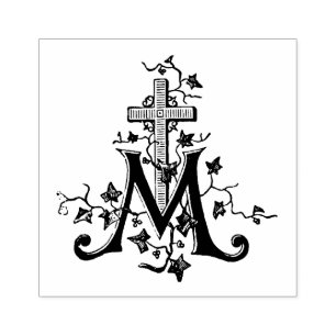 Katholieke Maagd Mary Marian Cross Rubberstempel