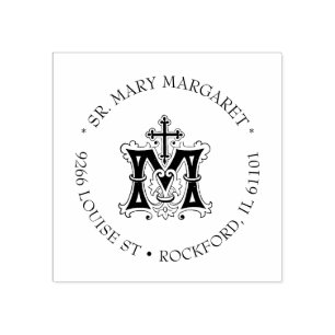 Katholieke Maagd Mary Marian Symbol Religieuze Rubberstempel