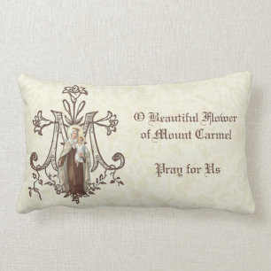 Katholieke Maagd Mary Mont Carmel Jesus Scapular Kussen