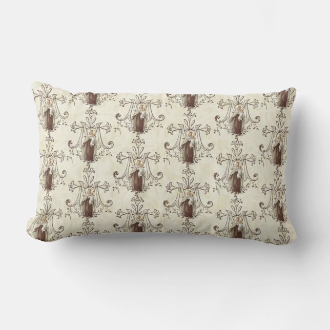 Katholieke Maagd Mary Mont Carmel Jesus Scapular Kussen (Voorkant)