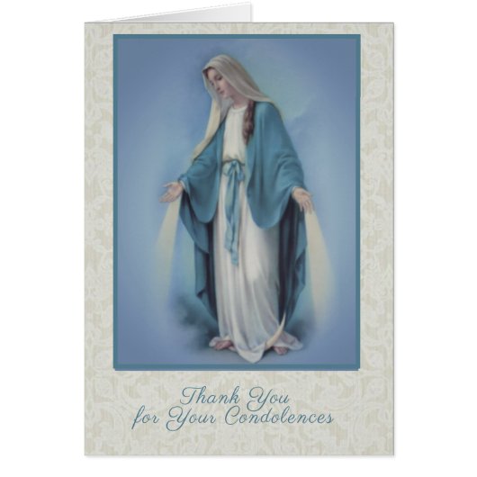 Katholieke Maagd Mary Religieuze begrafenis Dank u (Voorkant)