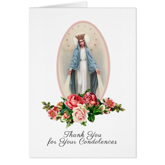 Katholieke Maagd Mary Religieuze begrafenis Dank u (Voorkant)