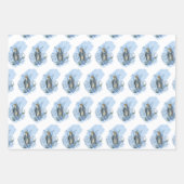 Katholieke Maagd Mary Religieuze Blauwe Floral  Inpakpapier Vel (Voorkant 2)