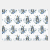 Katholieke Maagd Mary Religieuze Blauwe Floral  Inpakpapier Vel (Voorkant)