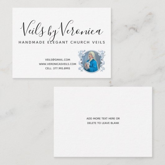 Katholieke Maagd Mary Religieuze Christelijk Visitekaartje (Voorkant / Achterkant)