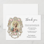 Katholieke Maagd Mary Religieuze deelneming Bedankkaart (Voorkant / Achterkant)
