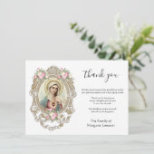Katholieke Maagd Mary Religieuze deelneming Bedankkaart (Staand voorkant)