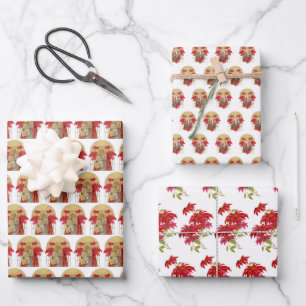 Katholieke Maagd Mary Religieuze Jesus Poinsettia Inpakpapier Vel