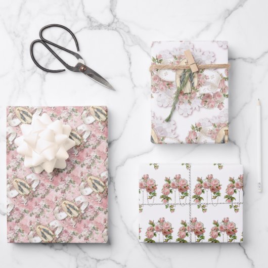 Katholieke Maagd Mary Religieuze Roze Wrappin Inpakpapier Vel (Voorkant)