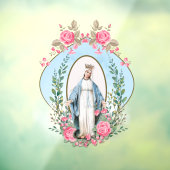 Katholieke Maagd Mary Religieuze Rozen Raamsticker (Vel 3)