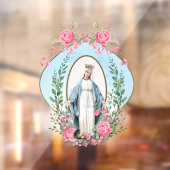 Katholieke Maagd Mary Religieuze Rozen Raamsticker (Vel 2)