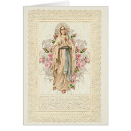 Katholieke Maagd Mary Rosary Floral Lace