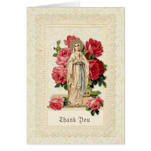 Katholieke Maagd Mary Rosary Funeral Dank u (Voorkant)