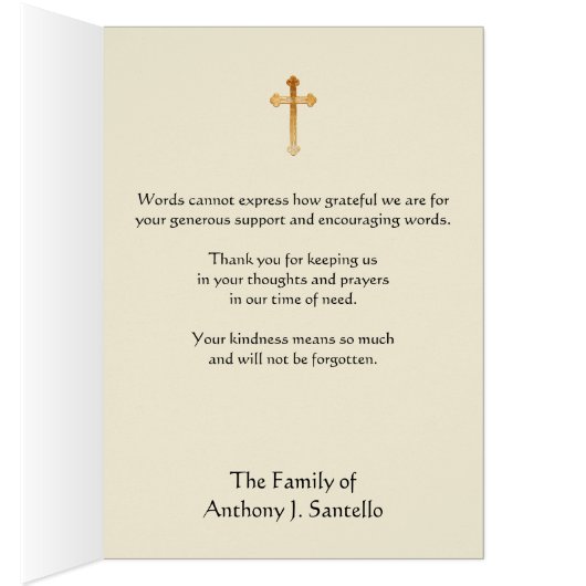 Katholieke Maagd Mary Rosary Funeral Dank u (Binnen (Rechts))