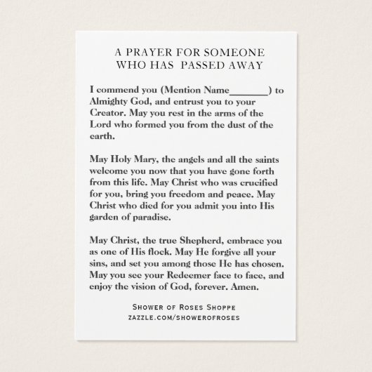 Katholieke Maagd Mary Sympathie Heilige Kaart (Achterkant)