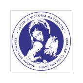 Katholieke Madonna en Child Blue Retouradres Zelfinktende Stempel (Design)
