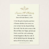 Katholieke Maria Begrafenis Gebed Memorial Kaart (Achterkant)