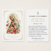 Katholieke Maria Bloemen Bruiloft Gebed Kaart (Voorkant /achterkant)